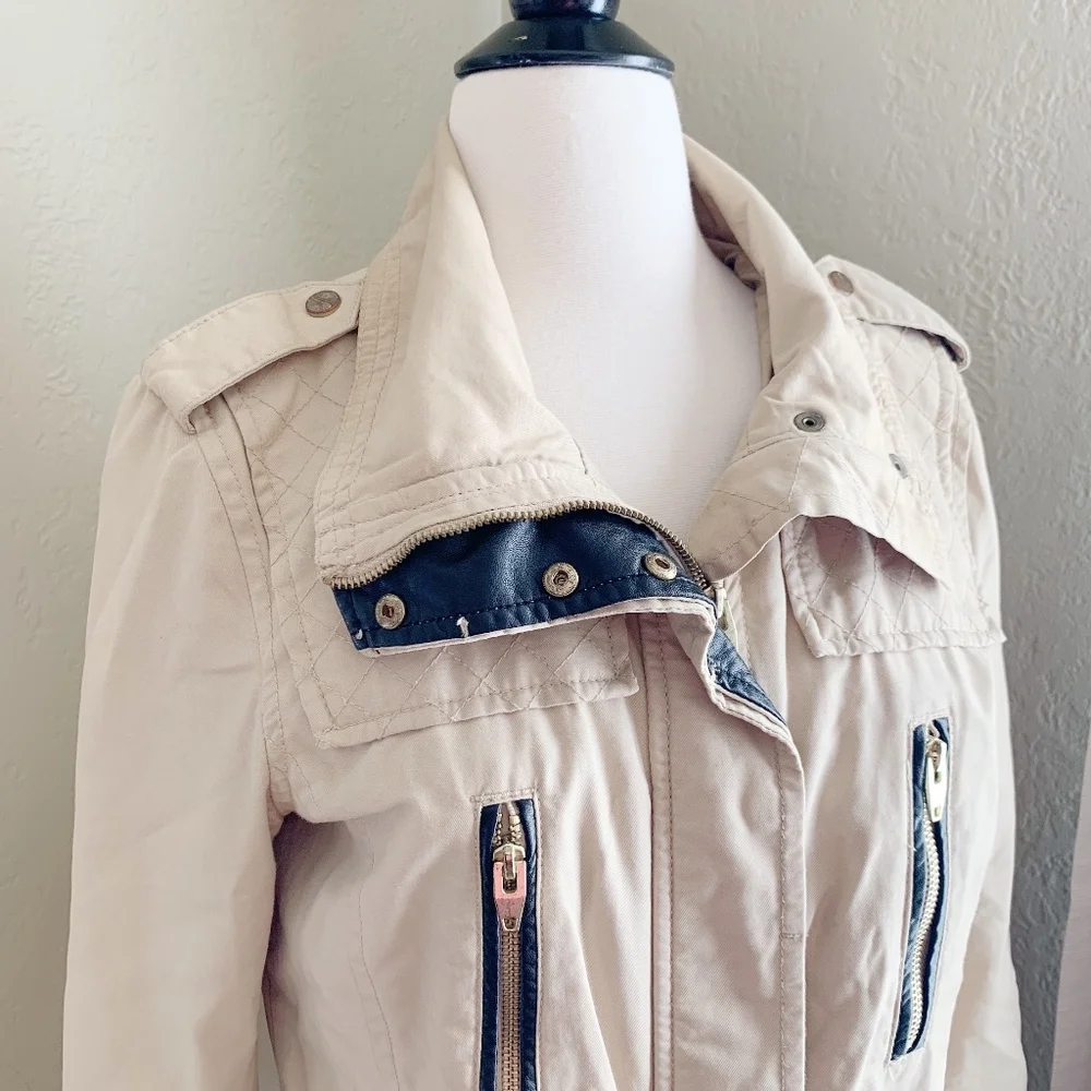 H&M Tan Full Zip Trench Jacket - Picture 3 of 7